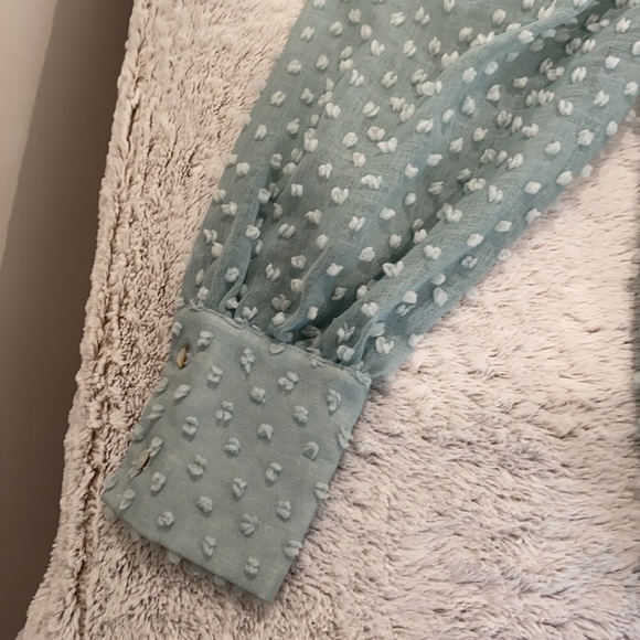 Zara Green Polka Dot Blouse - Picture 3 of 5